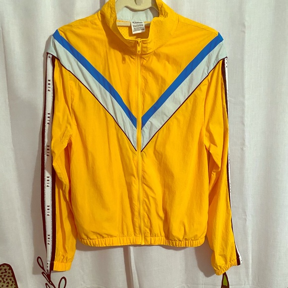 Yellow and white Victoria secret PINK windbreaker - Picture 1 of 4